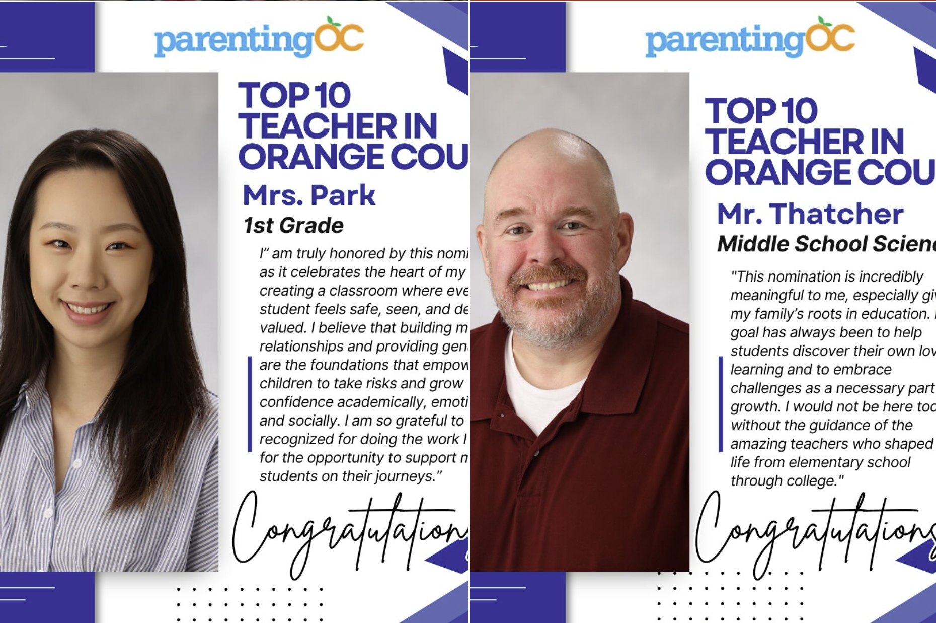 Teacher recognition at Oakridge